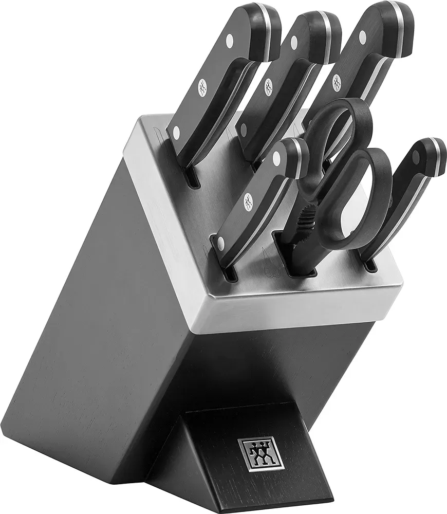 سرویس چاقو ۷پارچه زولینگ مدل پرو مشکی با استند خود تیز شونده Zwilling pro sharp block 7pcs knife set